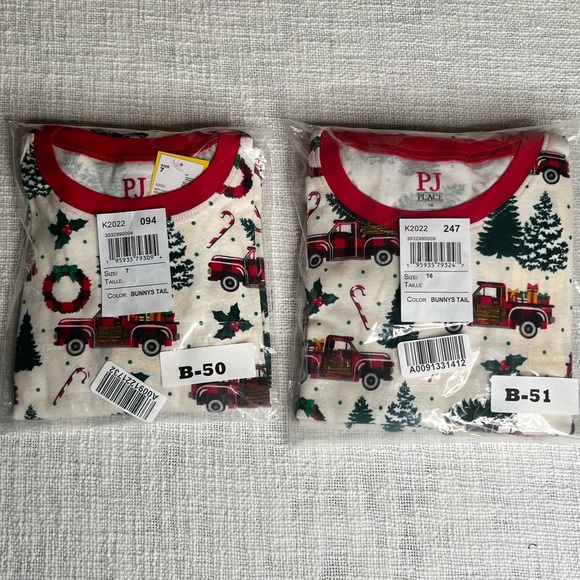 Unisex Kids Matching Family O Christmas Tree Snug Fit Cotton Pajamas-Bunnys Tail - Picture 5 of 7